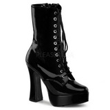 Fekete Platform Bokacsizma női 13 cm Pleaser ELECTRA-1020