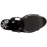 Fekete Strasszköves 20 cm STARDUST-809 Platform Magassarkú Cipők