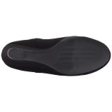 Fekete Suede 7,5 cm KIMBERLY-102 nagy méretek bokacsizma női