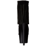 Fekete Szarvasbőr 18 cm ADORE-1019 női rojtos magassarkú bokacsizma