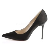 Fekete Szatén 10 cm CLASSIQUE-20 nagy méretek stilettos cipők