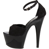 Fekete Szatén 18 cm Pleaser ADORE-768 Magassarkú Platform