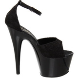 Fekete Szatén 18 cm Pleaser ADORE-768 Magassarkú Platform