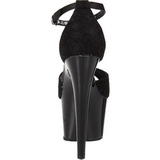 Fekete Szatén 18 cm Pleaser ADORE-768 Magassarkú Platform