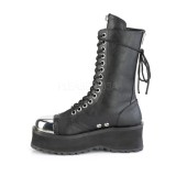 Fekete Vegan 7 cm GRAVEDIGGER-14 demoniacult csizma - unisex platform csizma