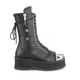 Fekete Vegan 7 cm GRAVEDIGGER-14 demoniacult csizma - unisex platform csizma