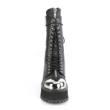 Fekete Vegan 7 cm GRAVEDIGGER-14 demoniacult csizma - unisex platform csizma