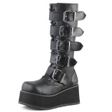 Fekete Vegan 8,5 cm TRASHVILLE-518 demoniacult csizma - unisex platform csizma