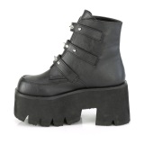 Fekete Vegan 9 cm ASHES-55 demoniacult bokacsizma platform