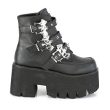 Fekete Vegan 9 cm ASHES-55 demoniacult bokacsizma platform