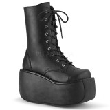 Fekete Vegan 9 cm VIOLET-120 demoniacult bokacsizma platform