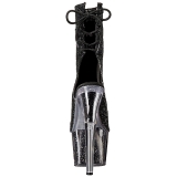 Fekete csillámos 18 cm ADORE-1018G női platform bokacsizma
