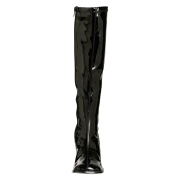 Fekete csizmák lakkbőr GOGO-300 női csizma magassarkű a férfi