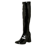 Fekete csizmák lakkbőr GOGO-300 női csizma magassarkű a férfi