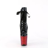 Fekete glitter 20 cm FLAMINGO-1020HG rúdtánc cipő - platform bokacsizma