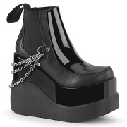 Fekete vegán boots 13 cm VOID-50 demonia éksarkú csizma