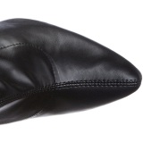 Fekete vegán hegyes orrú lakk csizma 16 cm SEDUCE-2000 térdig érő tűsarkú csizma