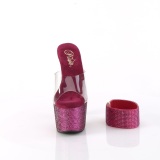 Fukszia 18 cm 712RS pleaser magassarkú boka mandzsetta strass platform