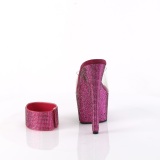 Fukszia 18 cm 712RS pleaser magassarkú boka mandzsetta strass platform