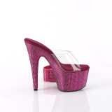 Fukszia 18 cm 712RS pleaser magassarkú boka mandzsetta strass platform