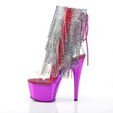 Fukszia 18 cm ADORE-1017RSF női rojtos magassarkú bokacsizma