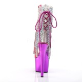 Fukszia 18 cm ADORE-1017RSF női rojtos magassarkú bokacsizma