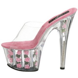 Fukszia Átlátszó 18 cm ADORE-701FL Platform Papucs