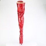 Glitter 18 cm ADORE-3020GP Piros fűzős combcsizma magassarkú