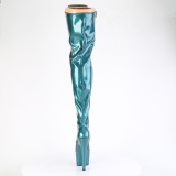 Glitter 18 cm ADORE-3020GP kékeszöld fűzős combcsizma magassarkú