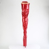 Glitter 20 cm ADORE-3020GP Piros fűzős combcsizma magassarkú