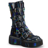 Hologram 5 cm EMILY-330 női csatos csizma magassarkú