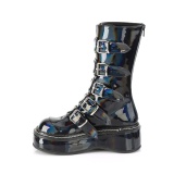Hologram 5 cm EMILY-330 női csatos csizma magassarkú