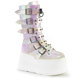 Hologram 9 cm DAMNED-225 női csatos csizma magassarkű