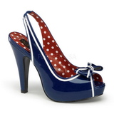 Kék 11,5 cm retro vintage BETTIE-05 női cipők magassarkú