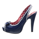Kék 11,5 cm retro vintage BETTIE-05 női cipők magassarkű