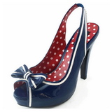 Kék 11,5 cm retro vintage BETTIE-05 női cipők magassarkú