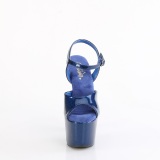 Kék 18 cm ADORE-709GP csillámos platform szandal női
