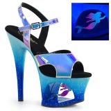 Kék 18 cm MOON-711MER Neon platform magassarkú női