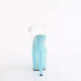 Kék 20 cm 808RRS rúdtánc magassarkú cipő strass platform