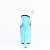 Kék 20 cm FLAMINGO-808MSLG csillámos platform szandal női