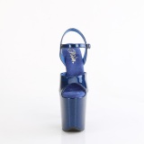 Kék 20 cm FLAMINGO-809GP csillámos platform szandal női