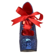 Kék Csillámos 14,5 cm TEEZE-10G Concealed burlesque Körömcipők Tűsarkú Cipő