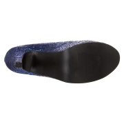 Kék Csillámos 14,5 cm TEEZE-10G Concealed burlesque Körömcipők Tűsarkú Cipő