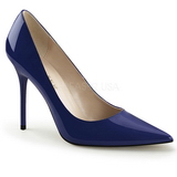 Kék Lakk 10 cm CLASSIQUE-20 nagy méretek stilettos cipők