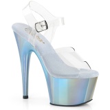 Kék hologram platformos 18 cm ADORE-708LQ pleaser magassarkú szandál