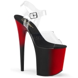 Kettős Színű 20 cm FLAMINGO-808BR Platform Magassarkú Cipők