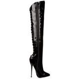 Lakk 16 cm DAGGER-3060 hosszú csizma magassarkú