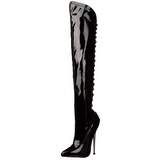 Lakk 16 cm DAGGER-3060 hosszú csizma magassarkú