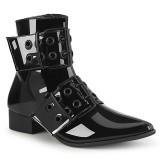 Lakk WARLOCK-55 demonia bokacsizma - férfi winklepicker bokacsizma 2 csat