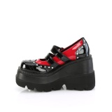 Lakkbőr 11,5 cm SHAKER-27 alternatív cipők platformos fekete
